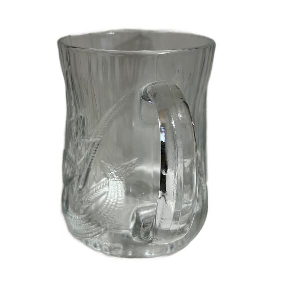 Arcoroc Slcoloc France Canterbury Crocus/Tulip  Mug Cup Clear Glass 4" Tall - Picture 2 of 3